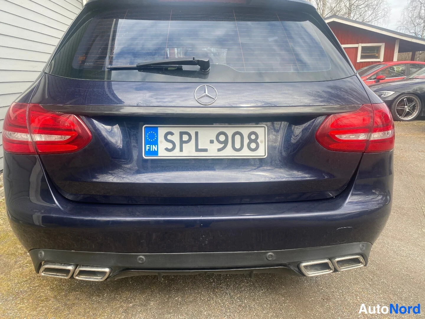 Blue Mercedes-Benz C 200 BlueTEC 2015, rear, photo 4