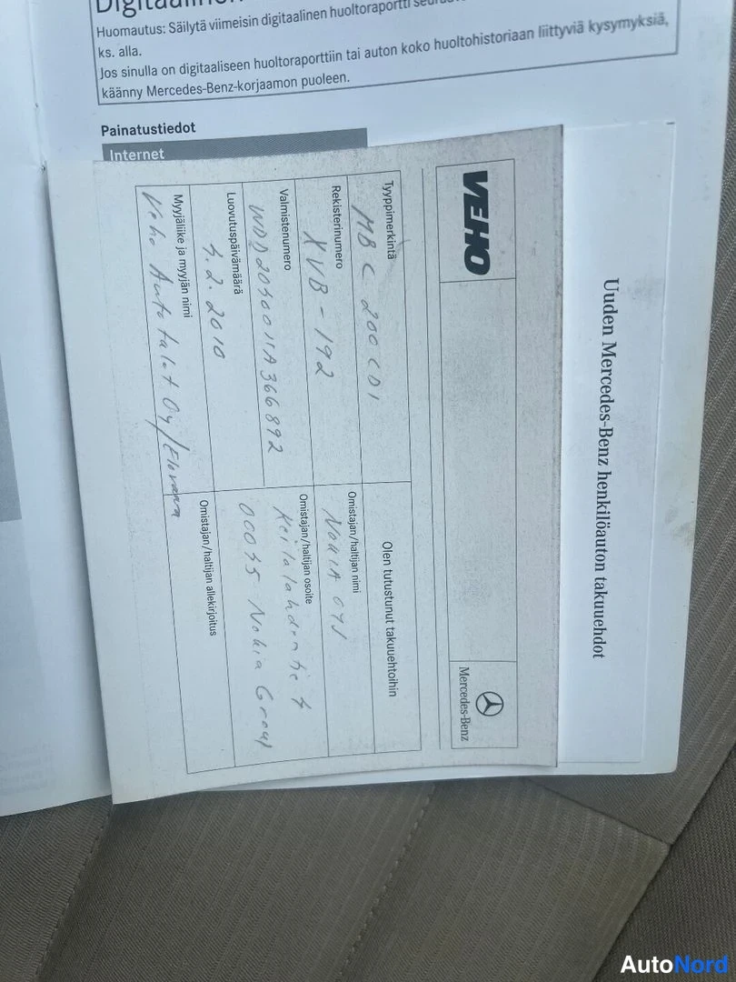 Black Mercedes-Benz C 200 CDI 2010, document, photo 13