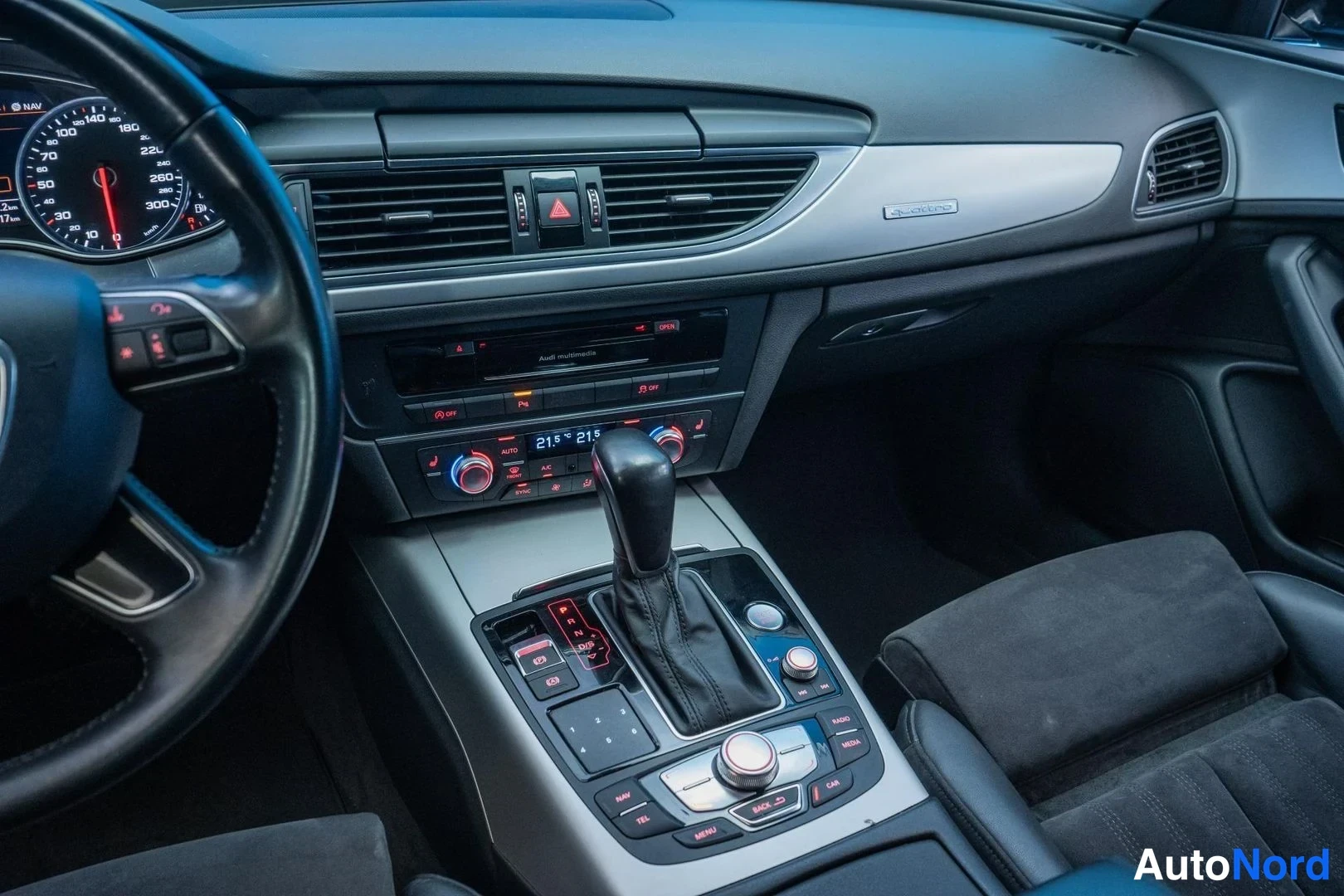 Black Audi A6 2015, cockpit, photo 9