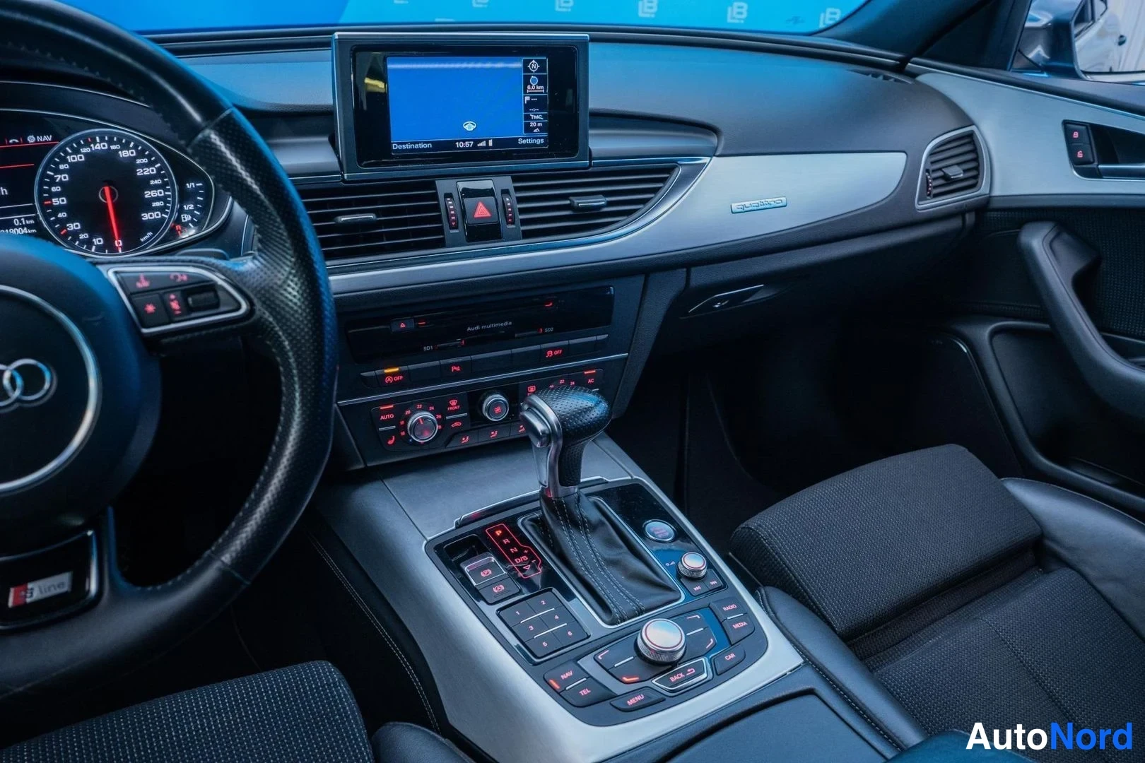Grey Audi A6 2013, cockpit, photo 8