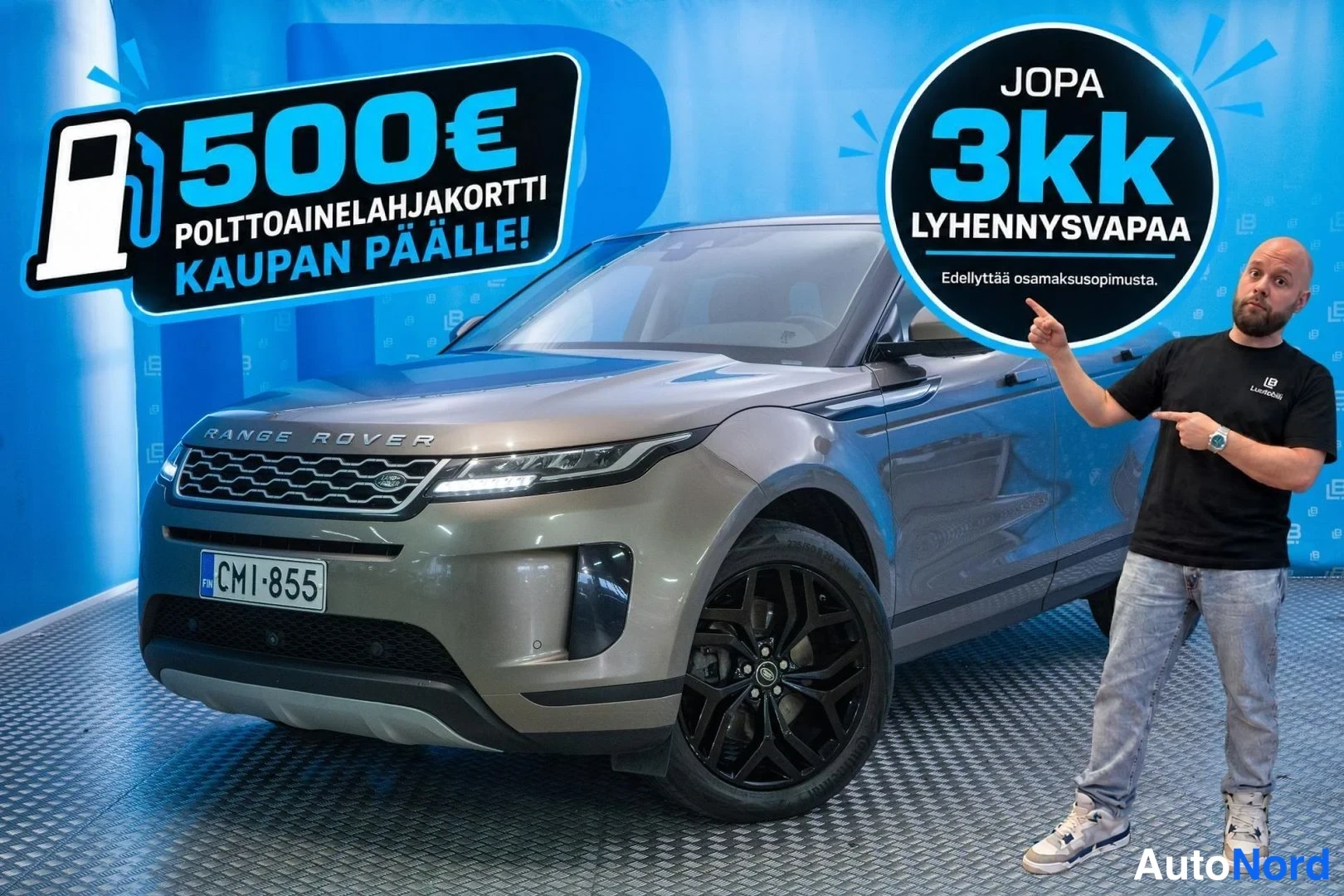 Beige Land Rover Range Rover Evoque 2020, front three-quarter, nose to the left, photo 2