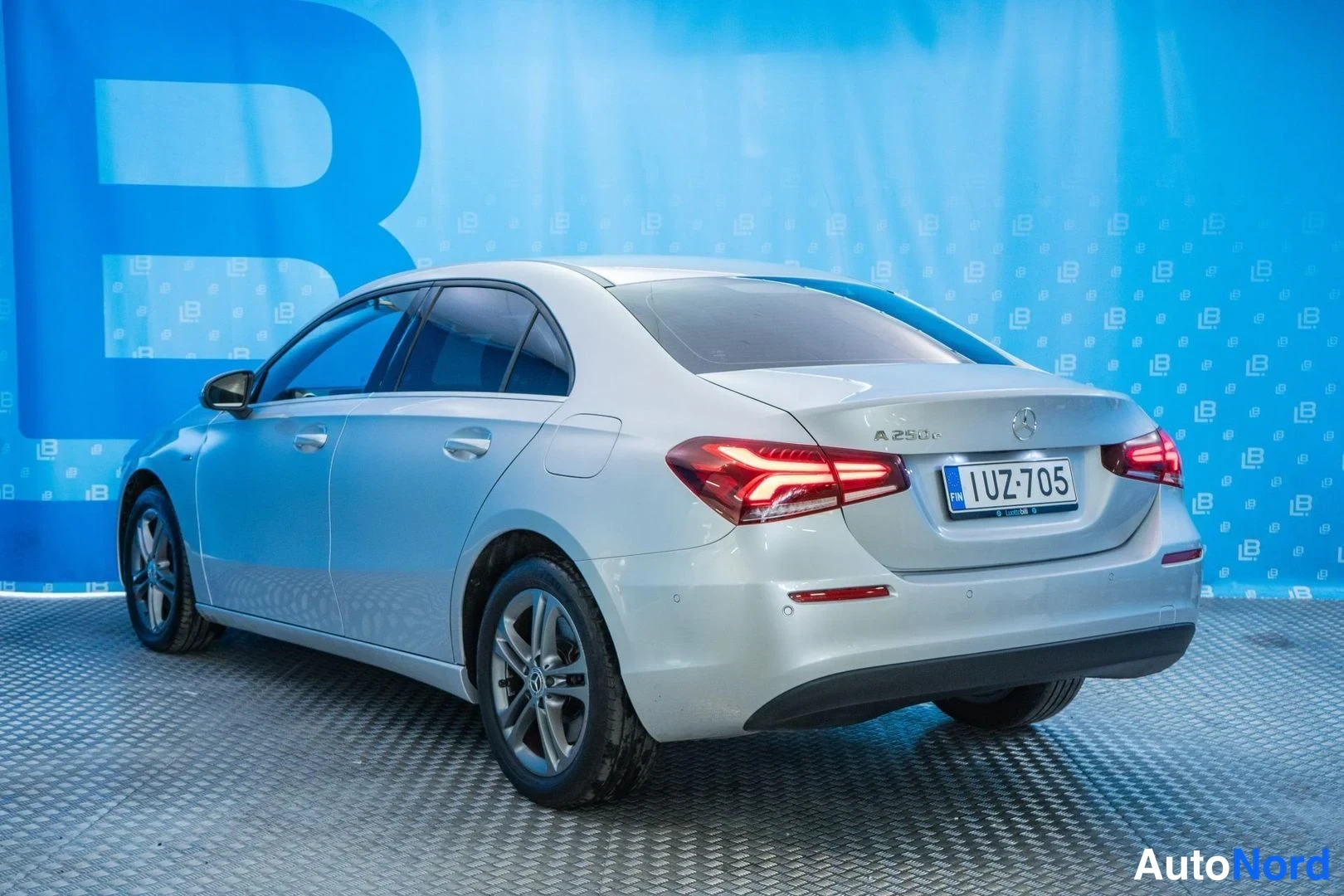 Grey Mercedes-Benz A 250 e 2020, rear three-quarter, photo 5
