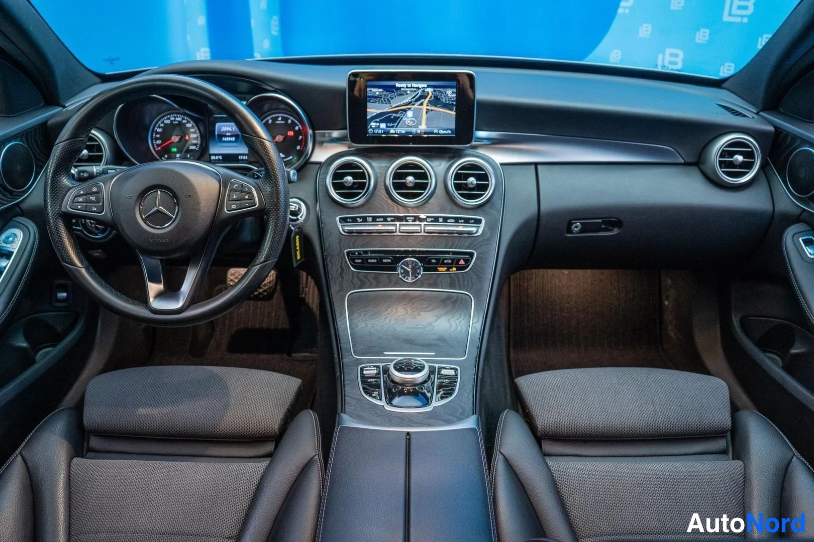 Grey Mercedes-Benz C 350 e 2016, cockpit, photo 8