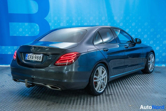 Grey Mercedes-Benz C 350 e 2016, rear three-quarter, photo 4
