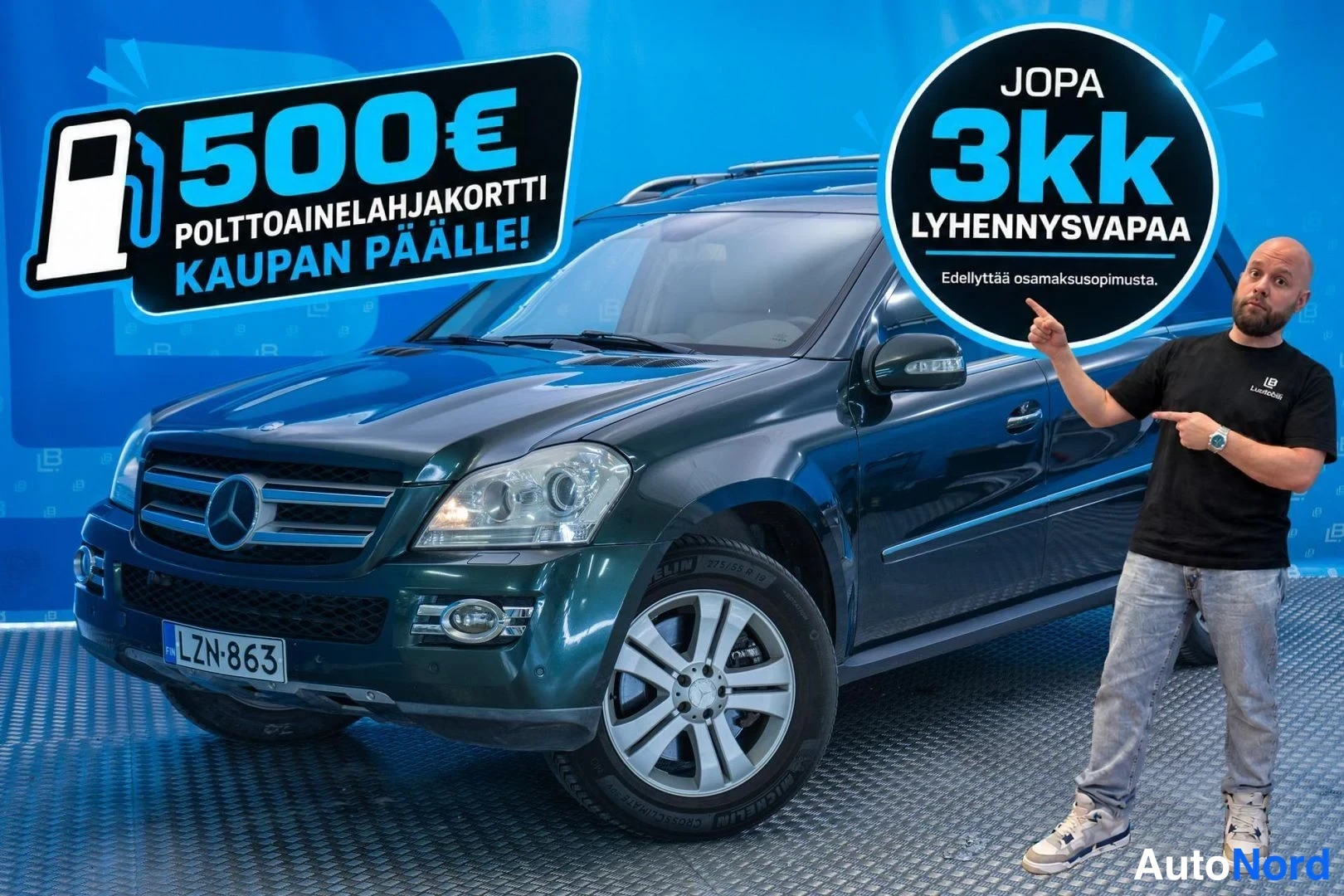 Green Mercedes-Benz GL 420 CDI 4MATIC 2008, front three-quarter, nose to the left, photo 2