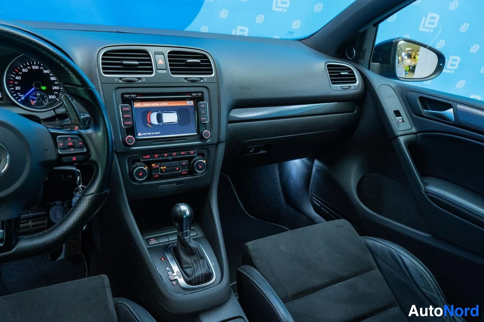 Blue Volkswagen Golf R 2010, cockpit, photo 10