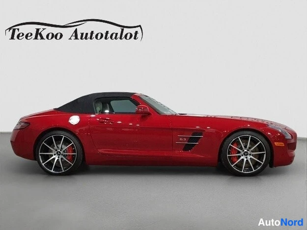 Red Mercedes-Benz SLS AMG 2013, side, photo 6