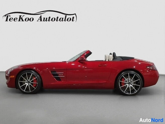 Red Mercedes-Benz SLS AMG 2013, side, photo 7
