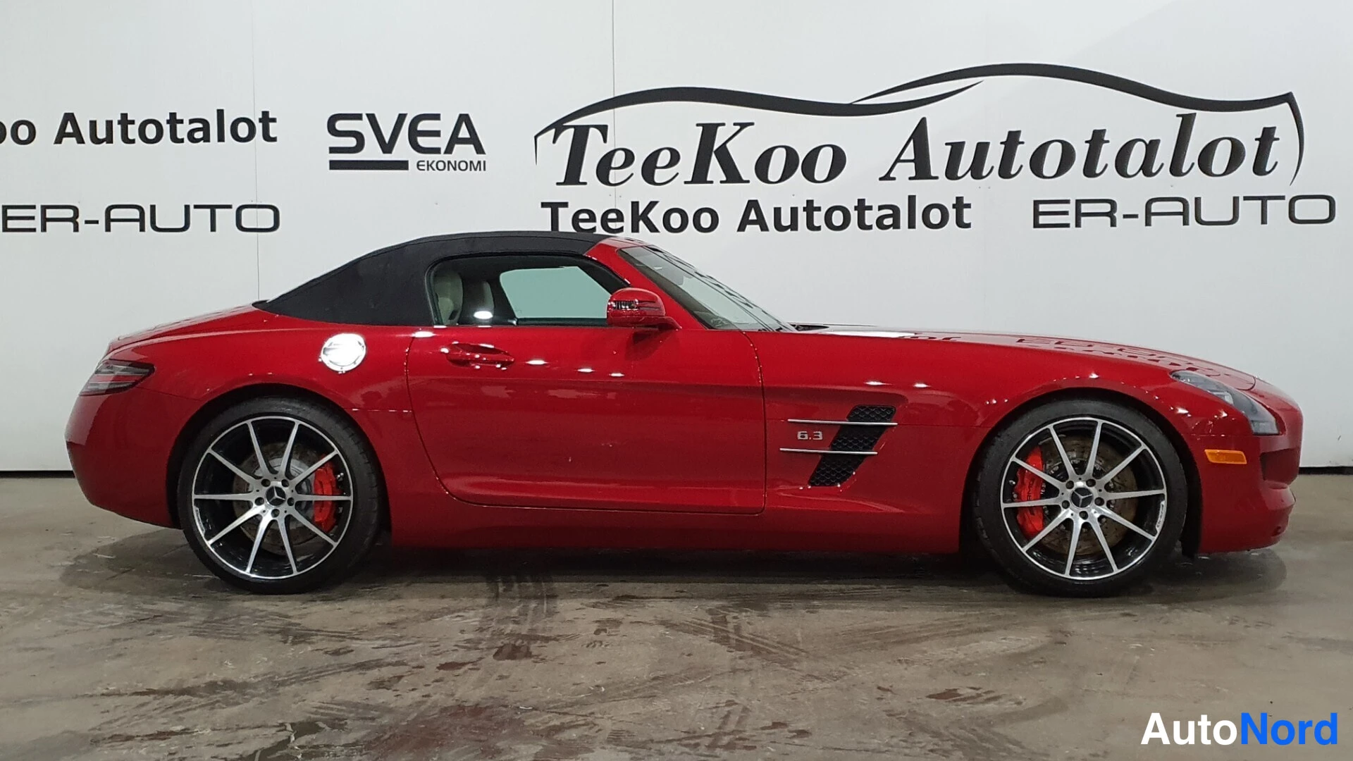 Red Mercedes-Benz SLS AMG 2013, side, photo 8