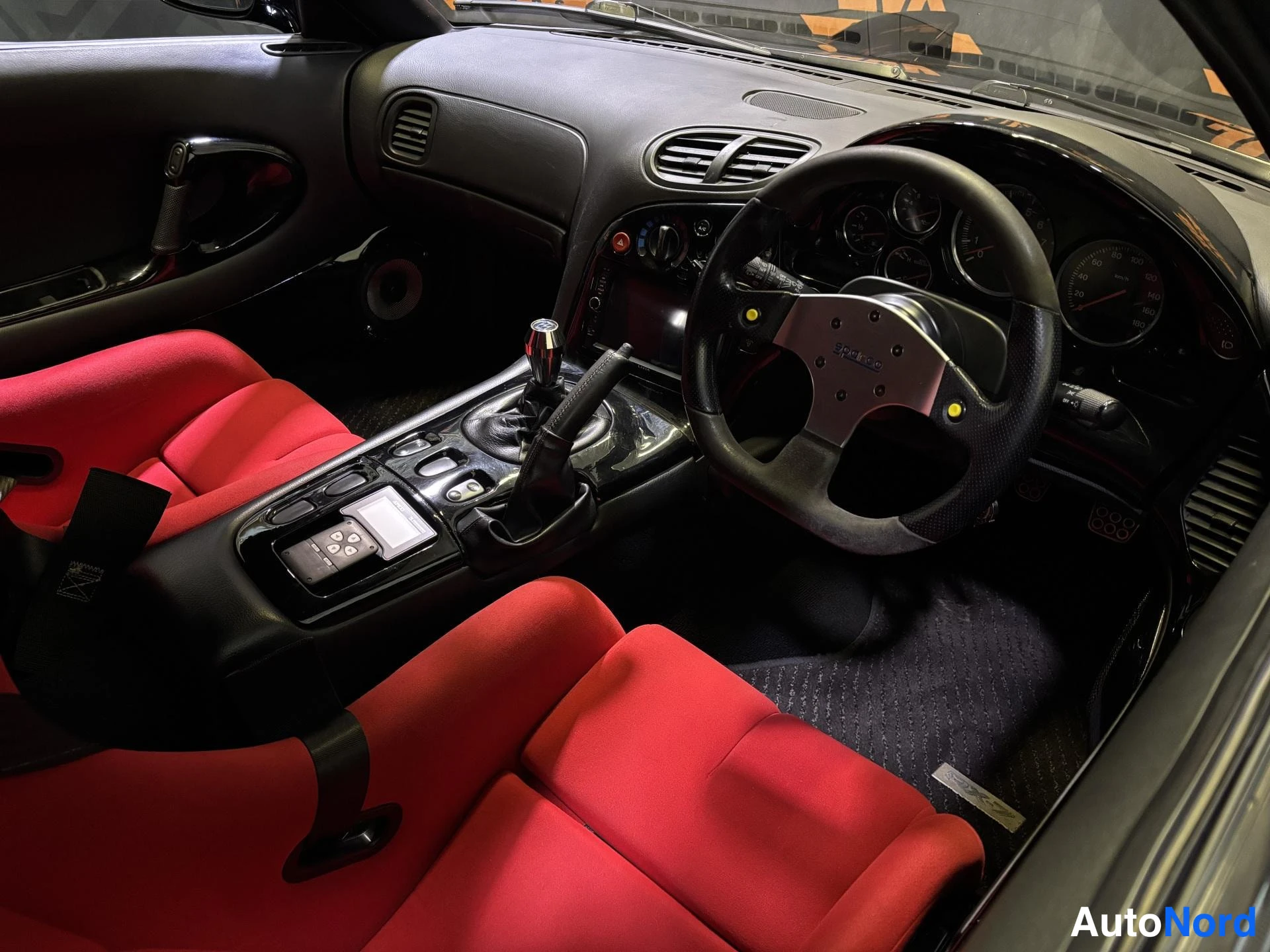 Black Mazda RX-7 1992, cockpit, photo 8