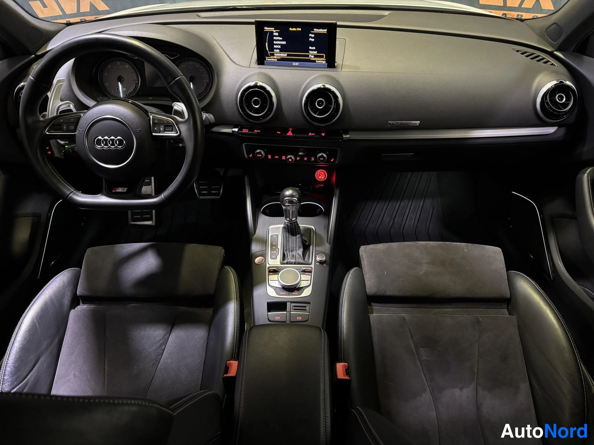 White Audi S3 2014, front seats, photo 9