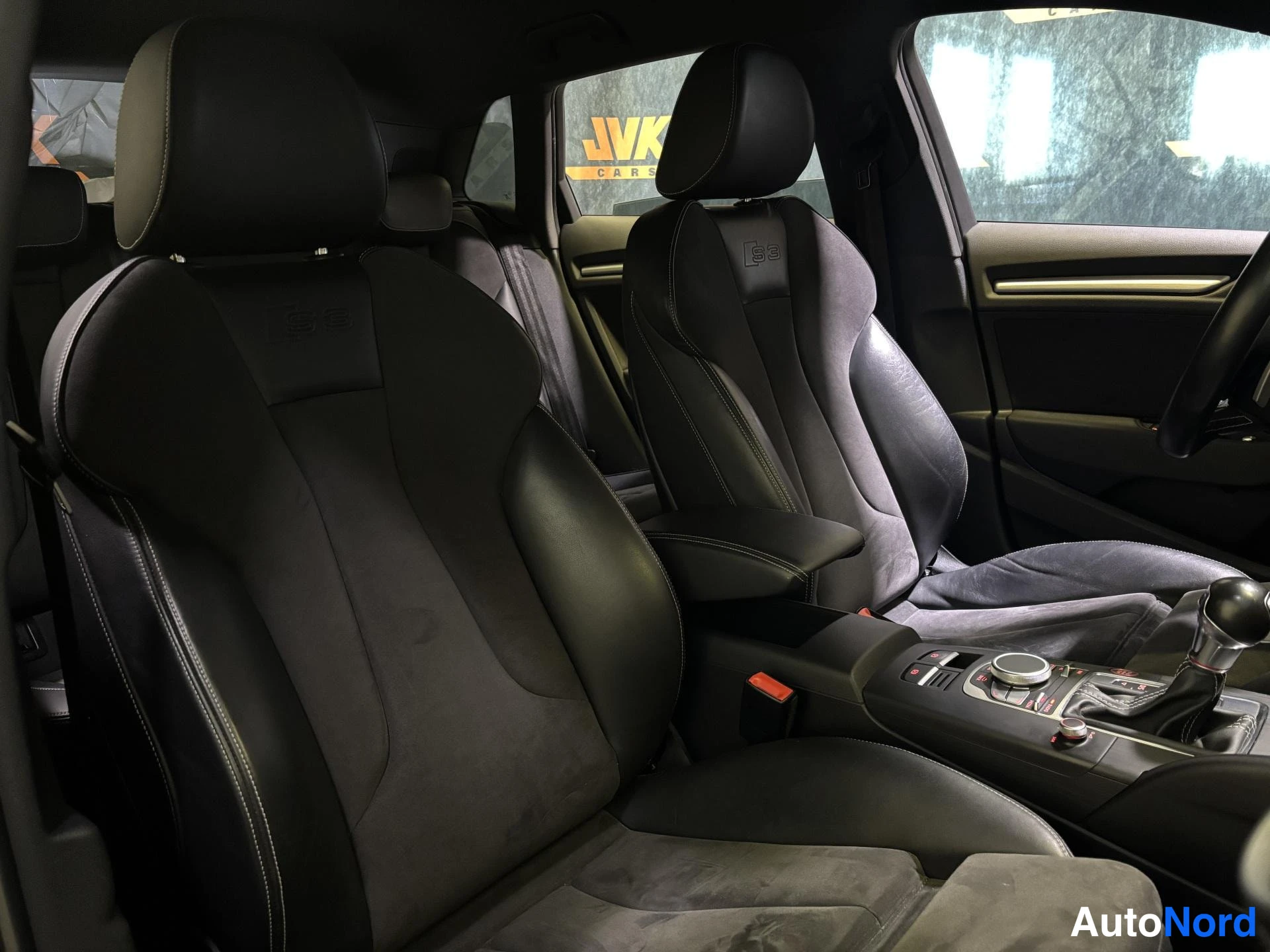 White Audi S3 2014, front seats, photo 10