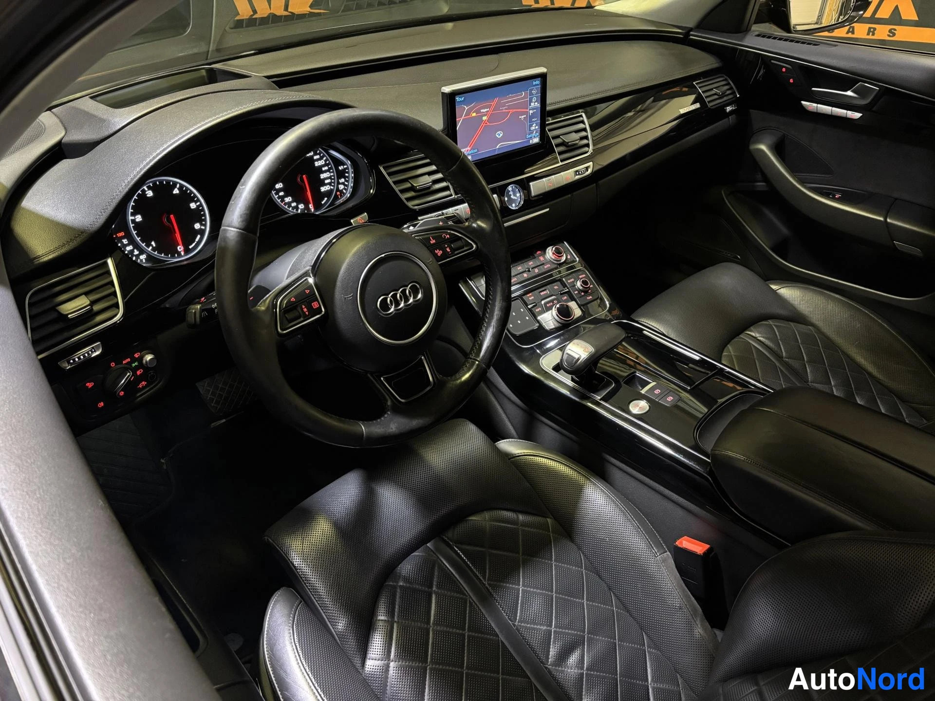 Black Audi A8 2015, cockpit, photo 9