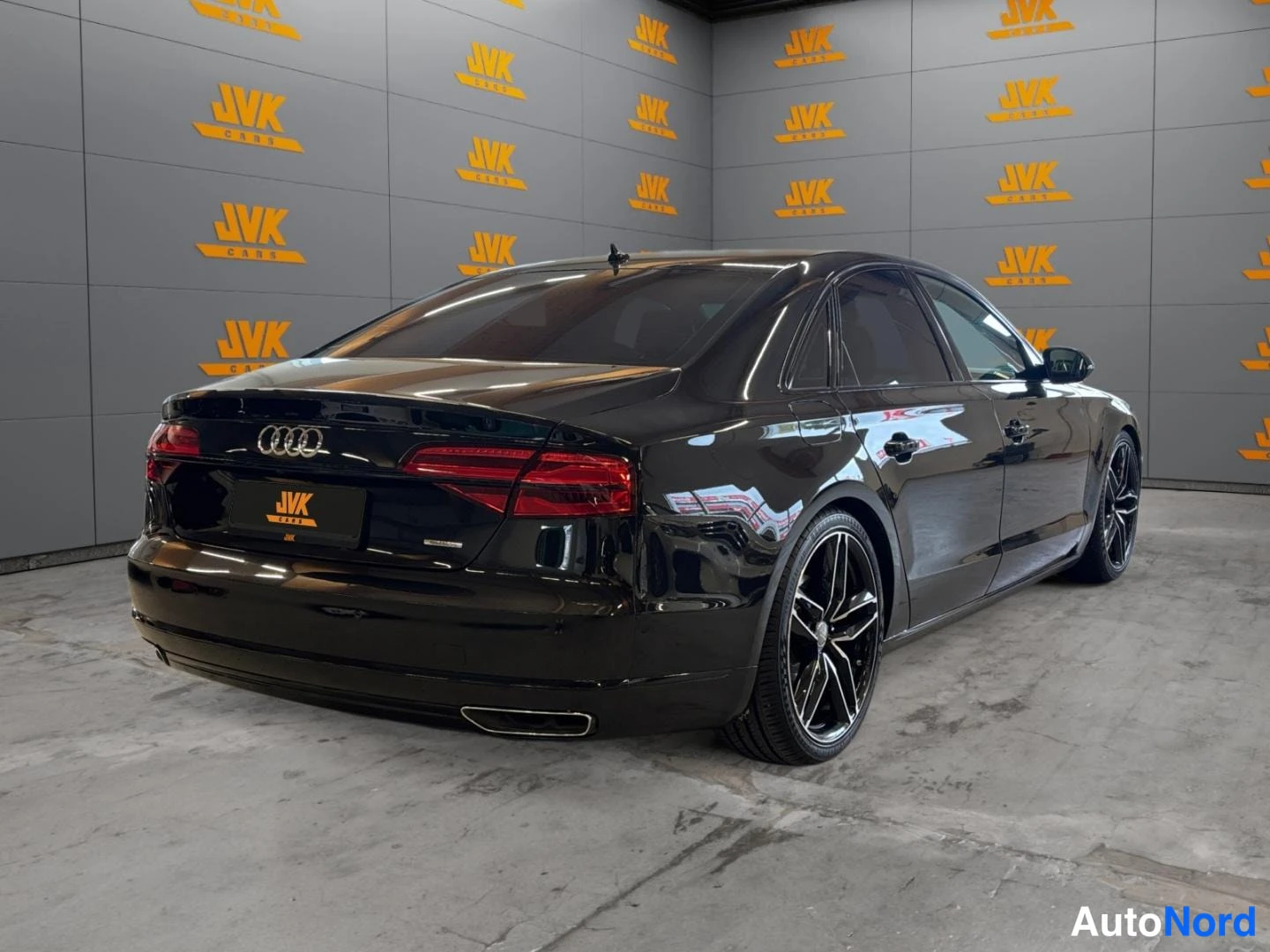 Black Audi A8 2015, rear three-quarter, photo 5
