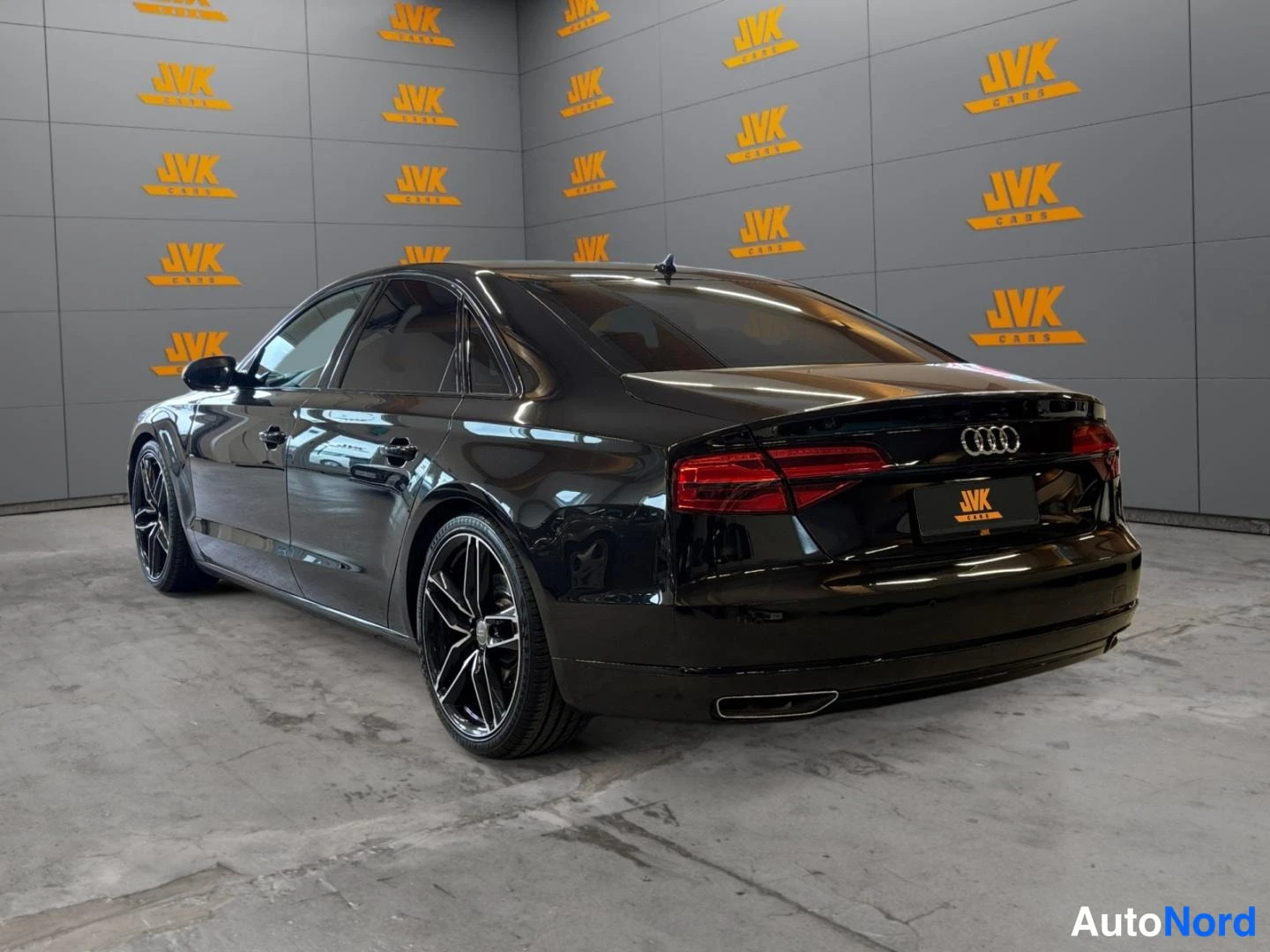 Black Audi A8 2015, rear three-quarter, photo 6
