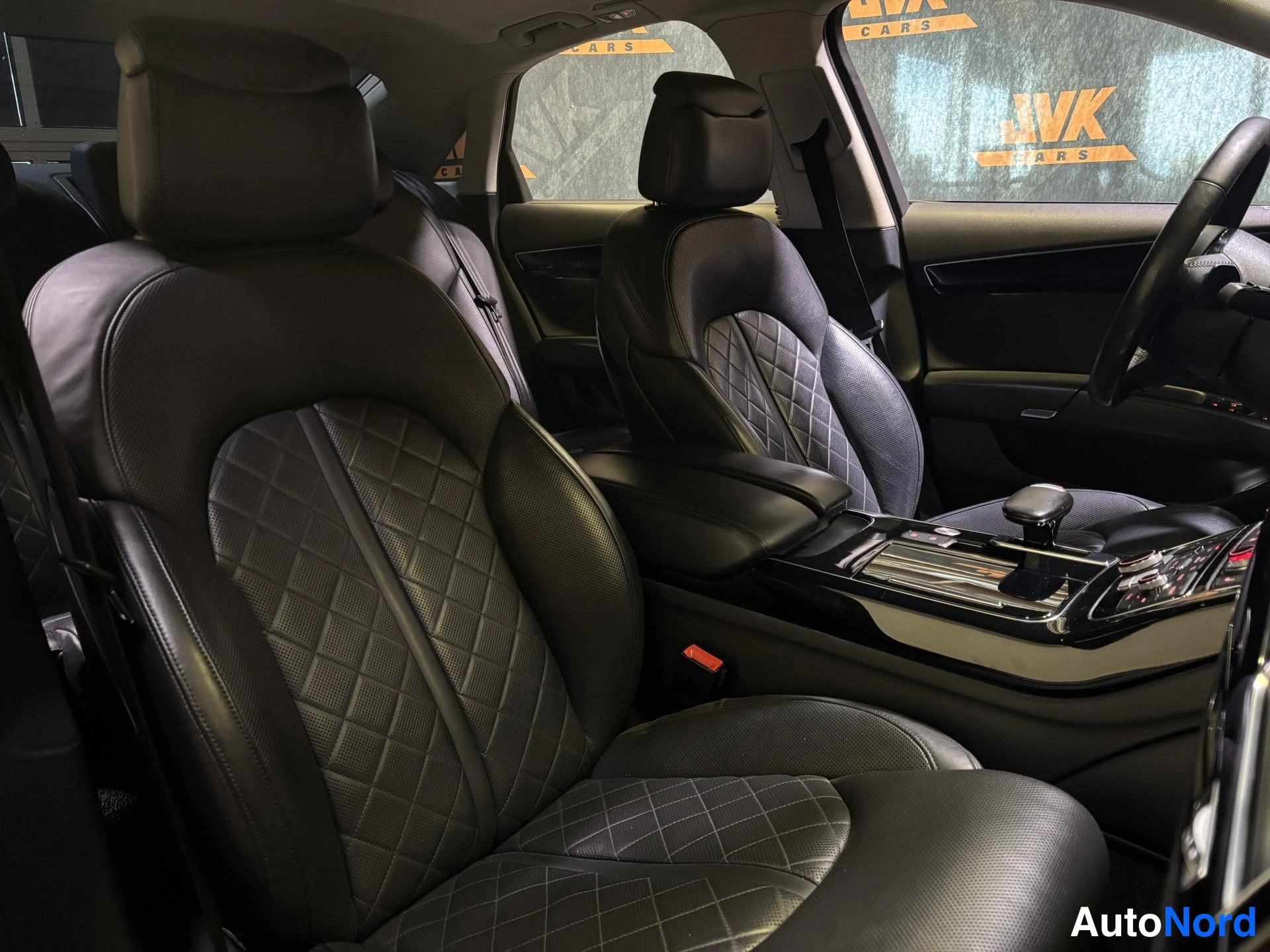 Black Audi A8 2015, front seats, photo 10