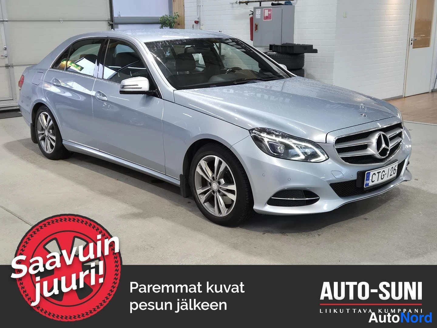 Hopea Mercedes-Benz E 2015, etuviisto, keula oikealle, kuva 3