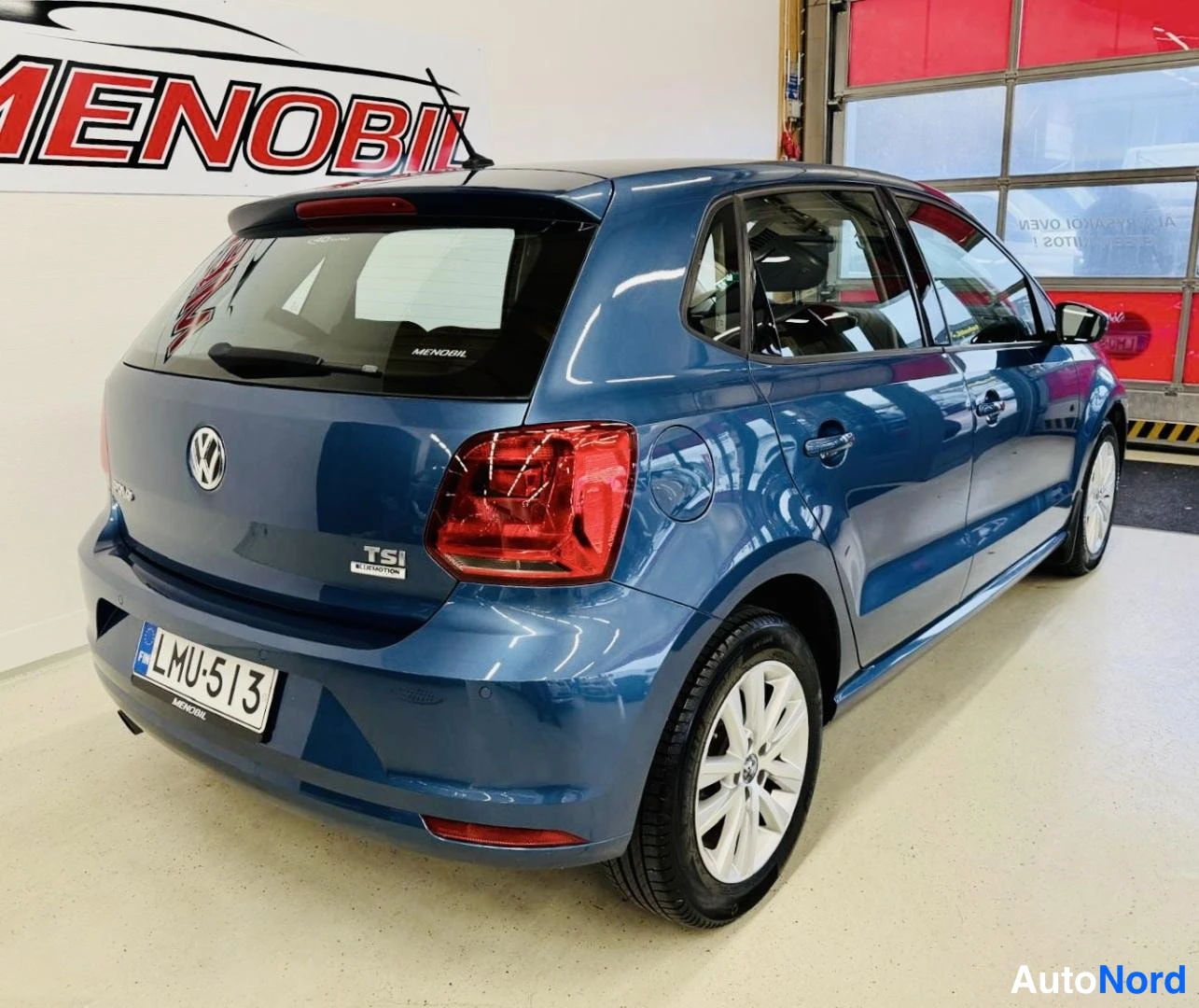 Sininen Volkswagen Polo 2016, takaviisto, kuva 7