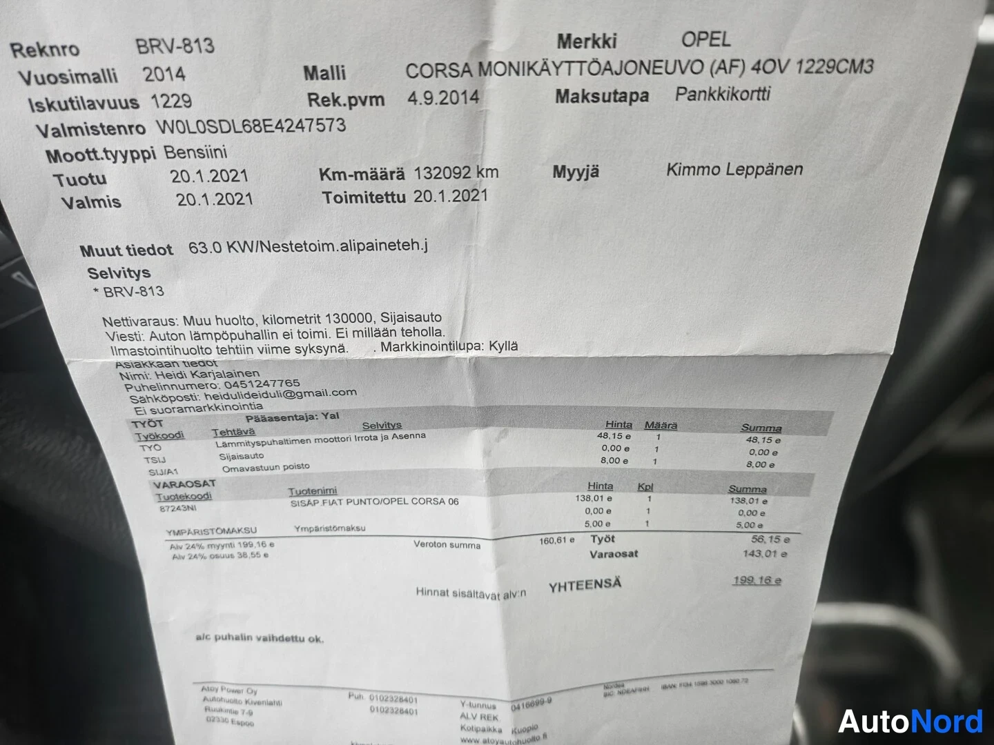 Punainen Opel Corsa 2014, asiakirja, kuva 12