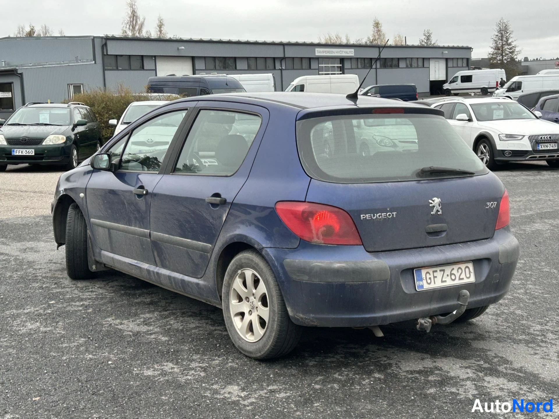 Sininen Peugeot 307 2005, takaviisto, kuva 3