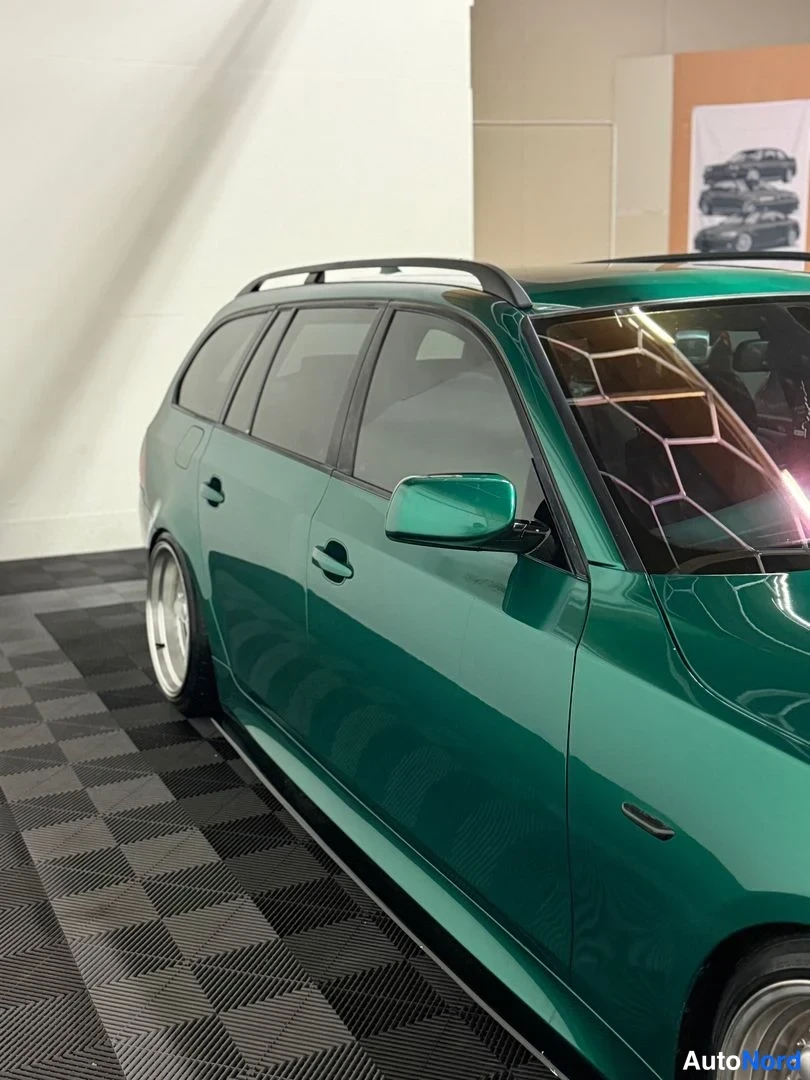 Vihreä BMW 535d 2008, sivulta, kuva 14