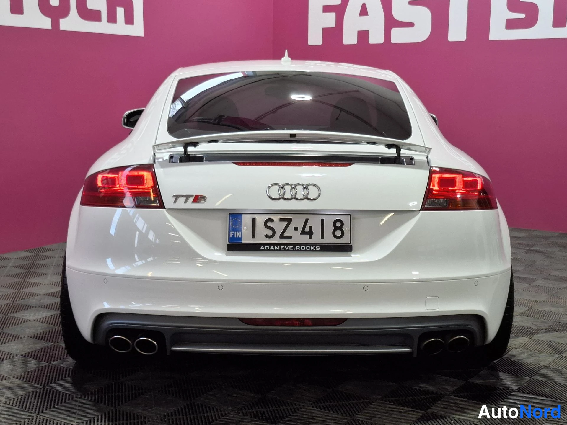 White Audi TTS 2011, rear, photo 6