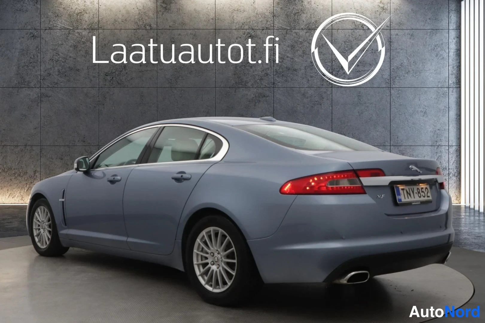 Sininen Jaguar XF 2008, takaviisto, kuva 5