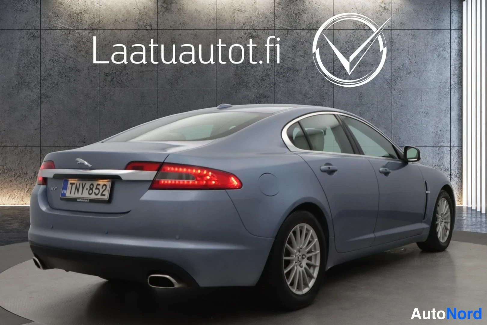 Sininen Jaguar XF 2008, takaviisto, kuva 6