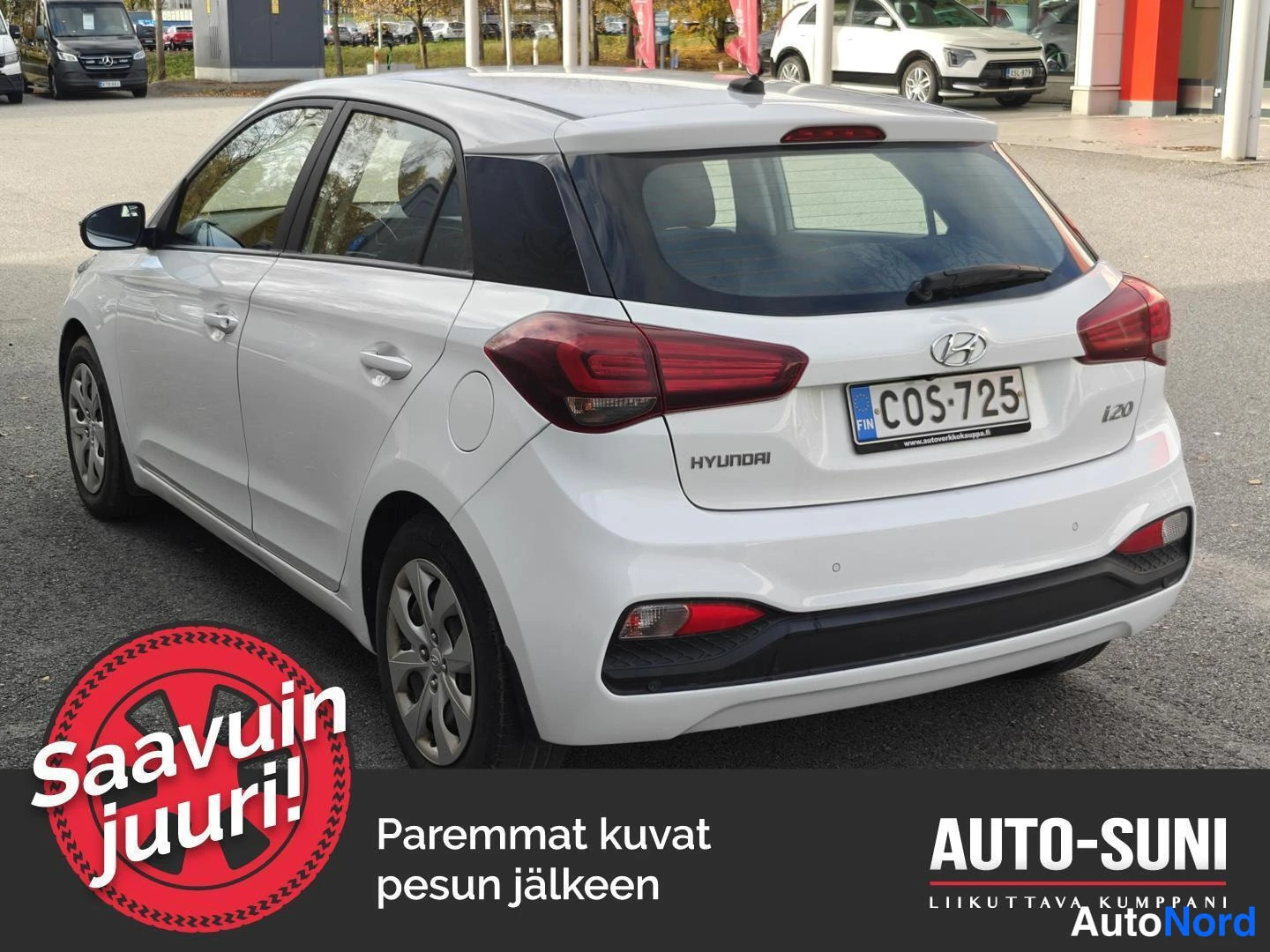 Valkoinen Hyundai i20 2020, takaviisto, kuva 2