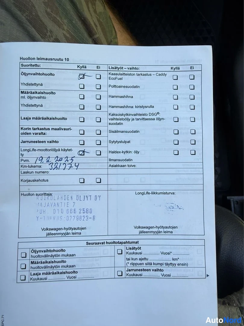 Valkoinen Volkswagen Caddy 2011, asiakirja, kuva 11