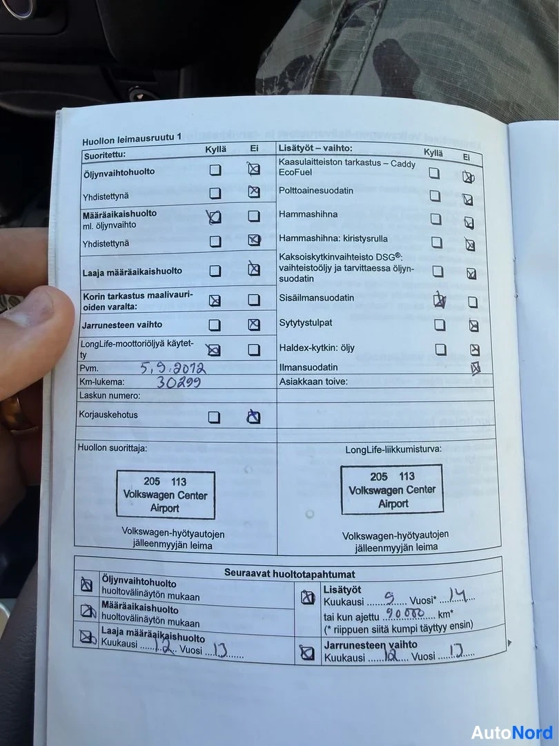 Valkoinen Volkswagen Caddy 2011, asiakirja, kuva 13