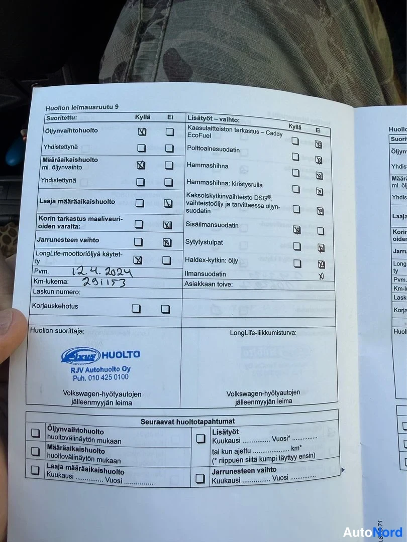 Valkoinen Volkswagen Caddy 2011, asiakirja, kuva 15