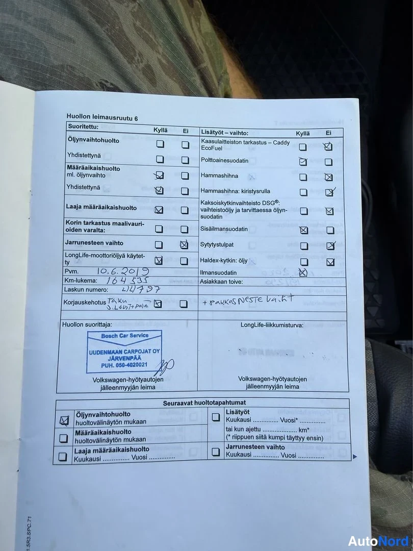 Valkoinen Volkswagen Caddy 2011, asiakirja, kuva 16
