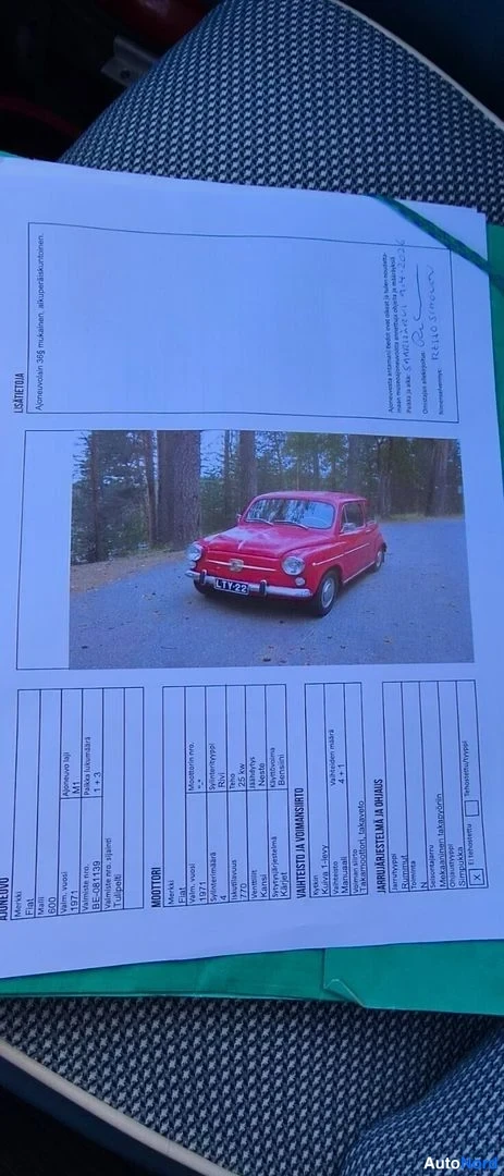 Punainen Fiat 600 1971, asiakirja, kuva 24