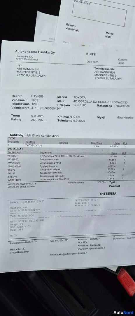 Sininen Toyota Corolla 1985, asiakirja, kuva 18