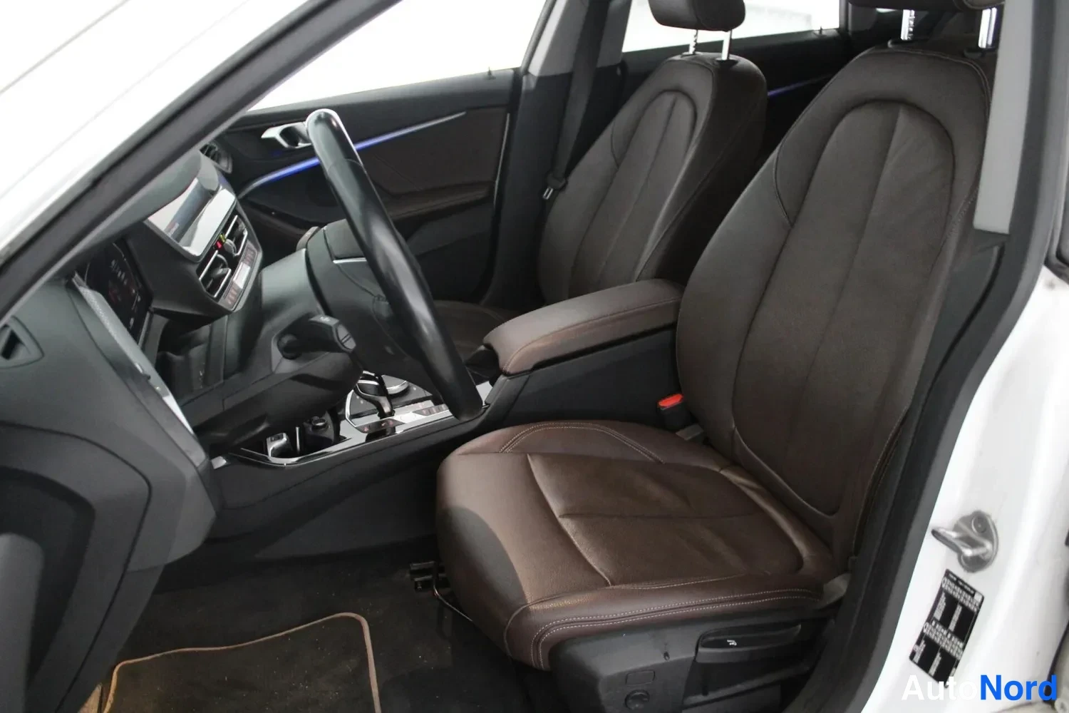 White BMW 218i 2022, front seats, photo 3