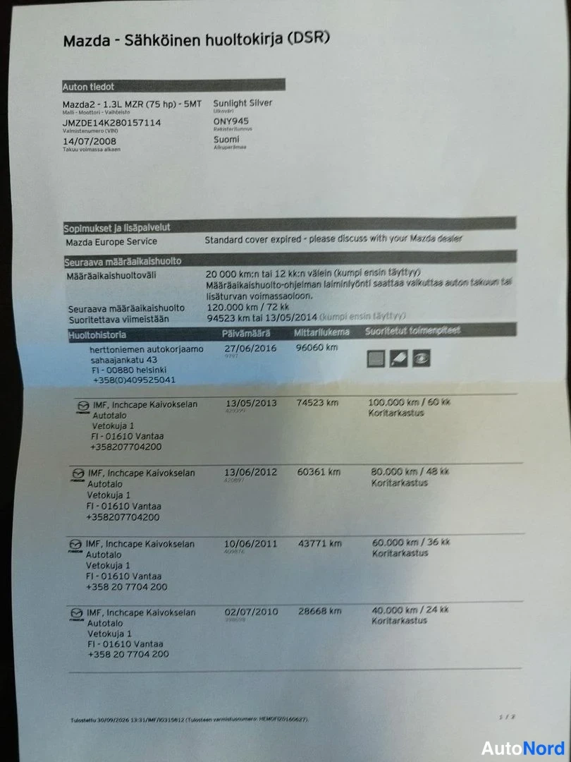 Harmaa Mazda 2 2008, asiakirja, kuva 20