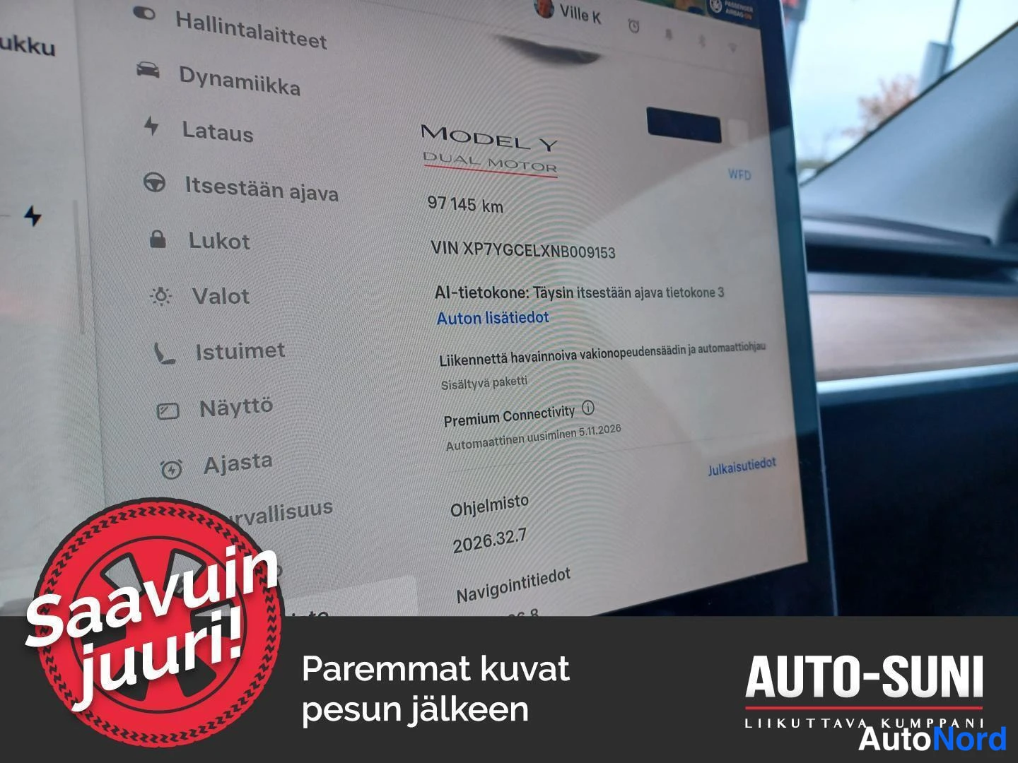 Valkoinen Tesla Model Y 2022, yksityiskohta, kuva 4