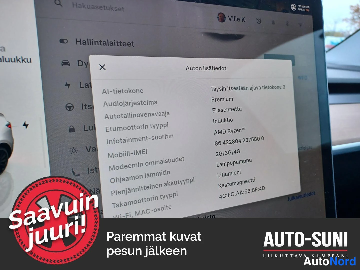 Valkoinen Tesla Model Y 2022, yksityiskohta, kuva 5