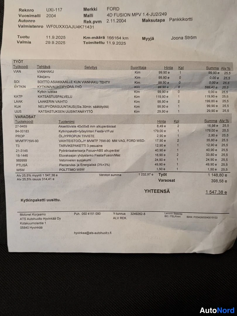 Kupari Ford Fusion 2004, kuva 30