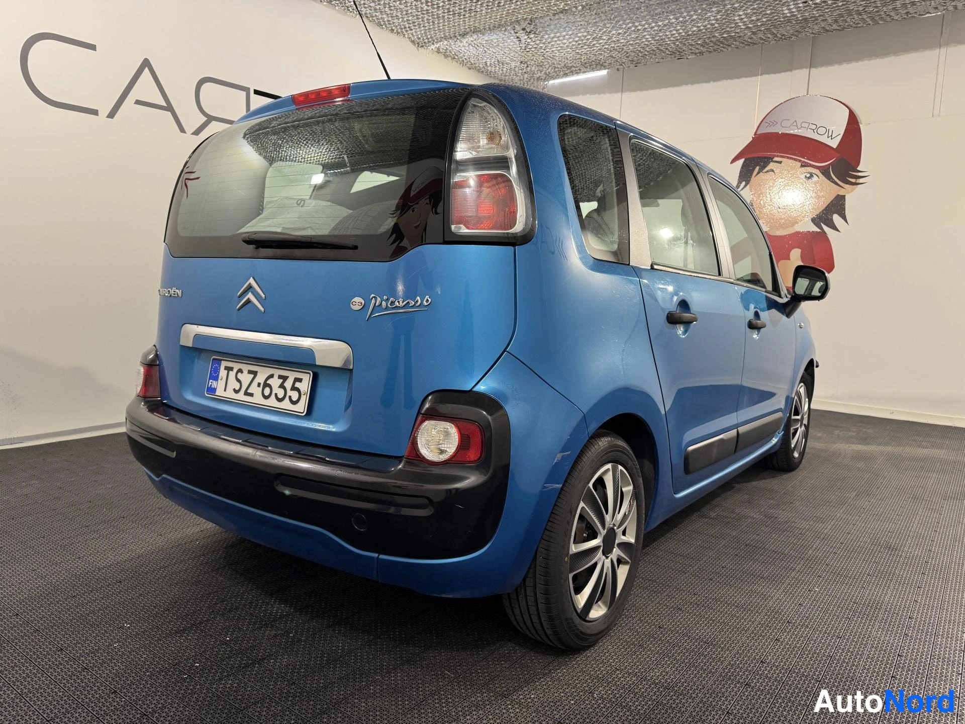 Sininen Citroen C3 Picasso 2010, takaviisto, kuva 6