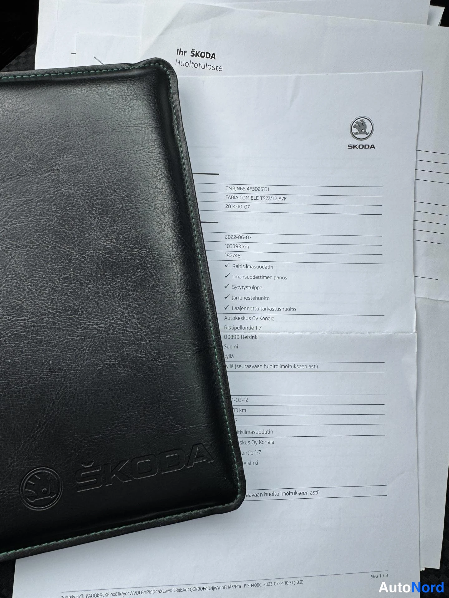 Vihreä Skoda Fabia 2014, asiakirja, kuva 16