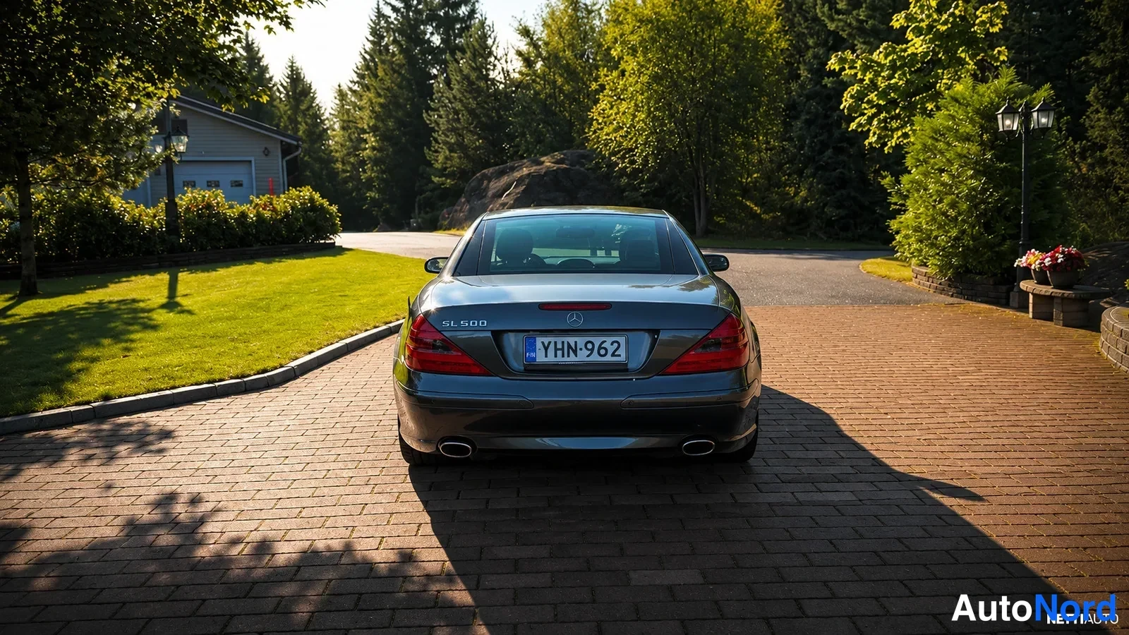 Harmaa Mercedes-Benz SL 500 2004, takaa, kuva 15
