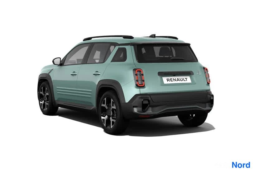 Renault 4 E-Tech electric 2026, snett bakifrån, bild 6