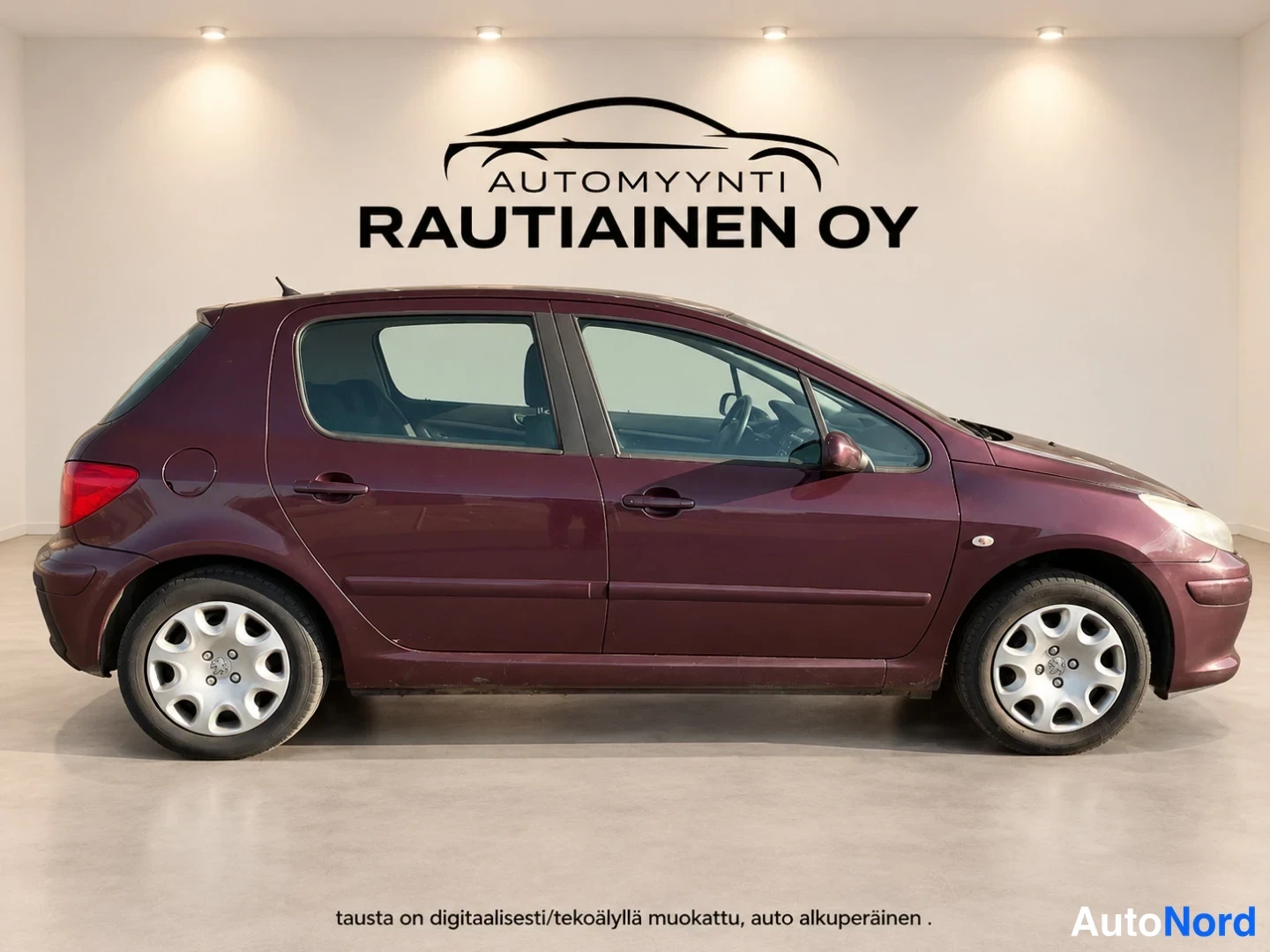 Ruskea Peugeot 307 2006, sivulta, kuva 4