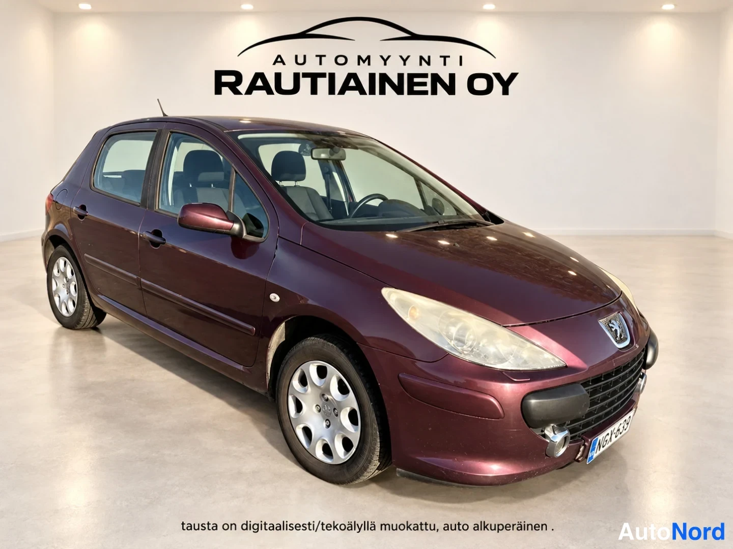 Ruskea Peugeot 307 2006, etuviisto, keula oikealle, kuva 2
