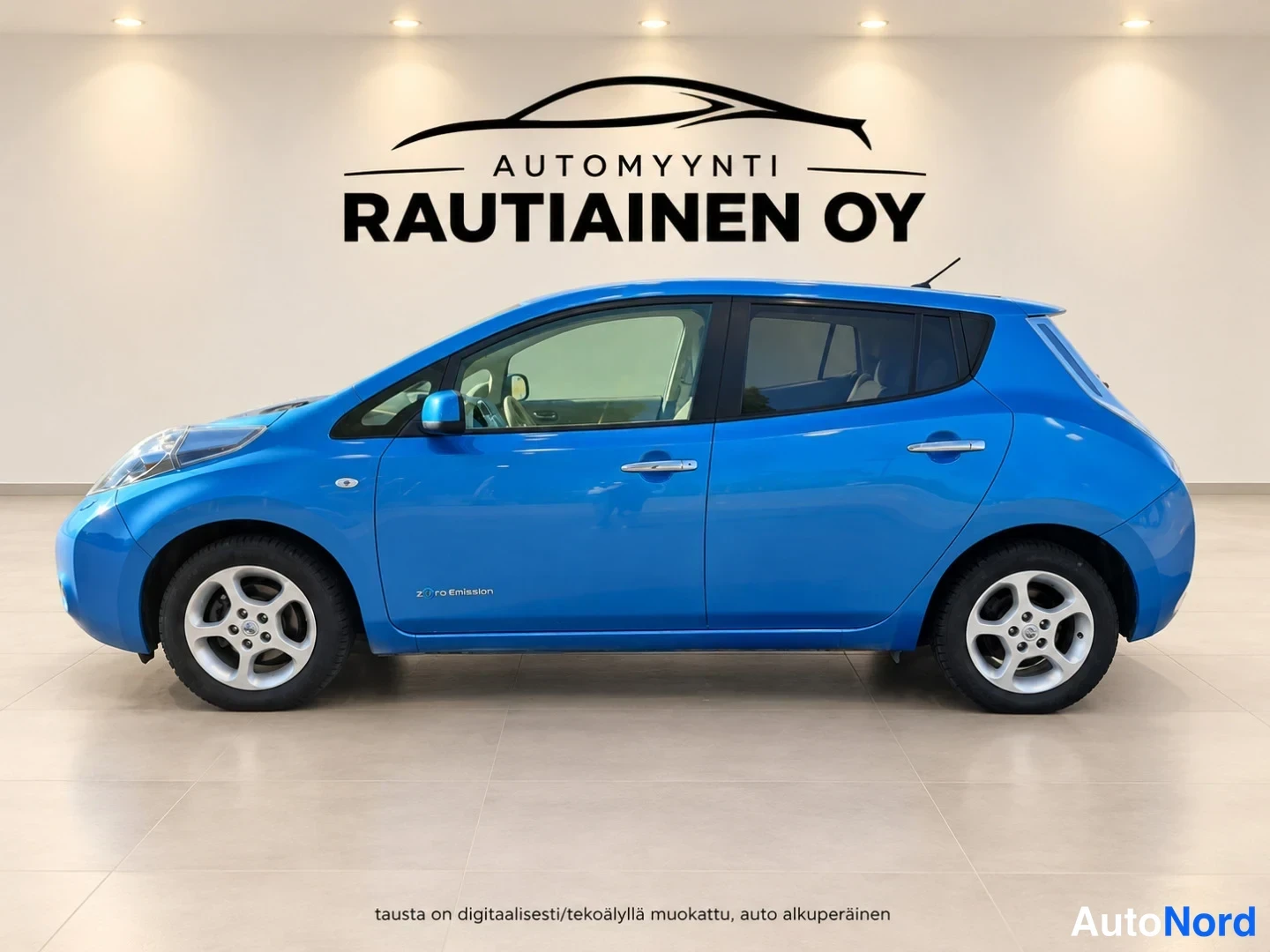Blue Nissan Leaf 2012, side, photo 3