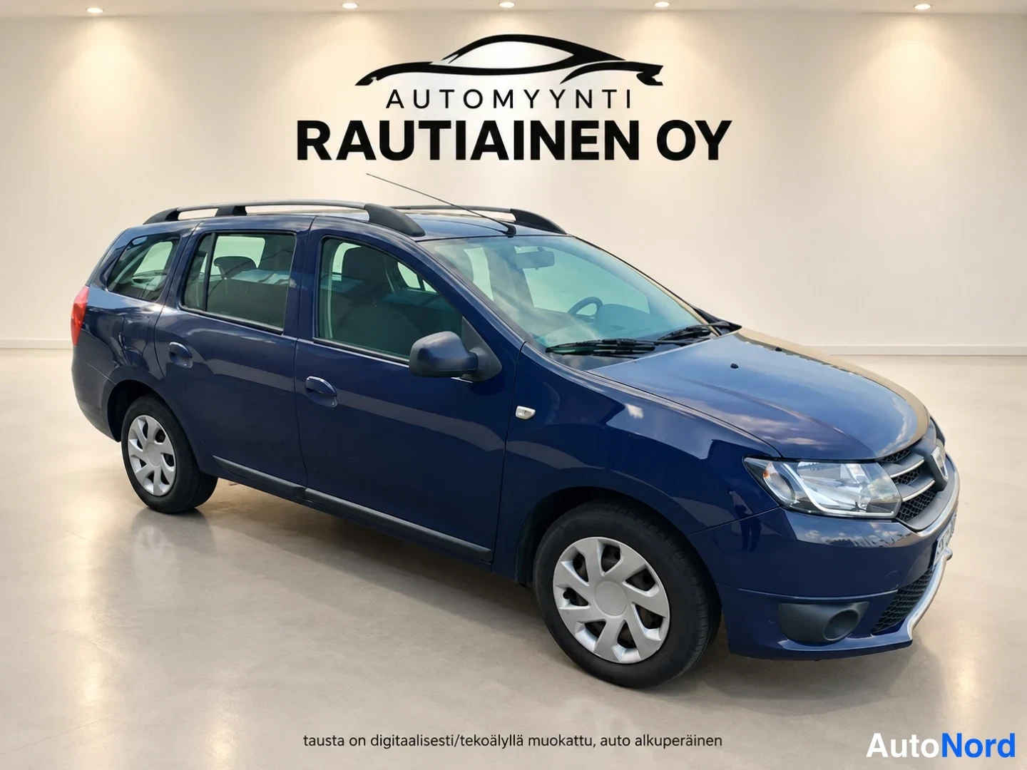 Sininen Dacia Logan MCV 2014, etuviisto, keula oikealle, kuva 2
