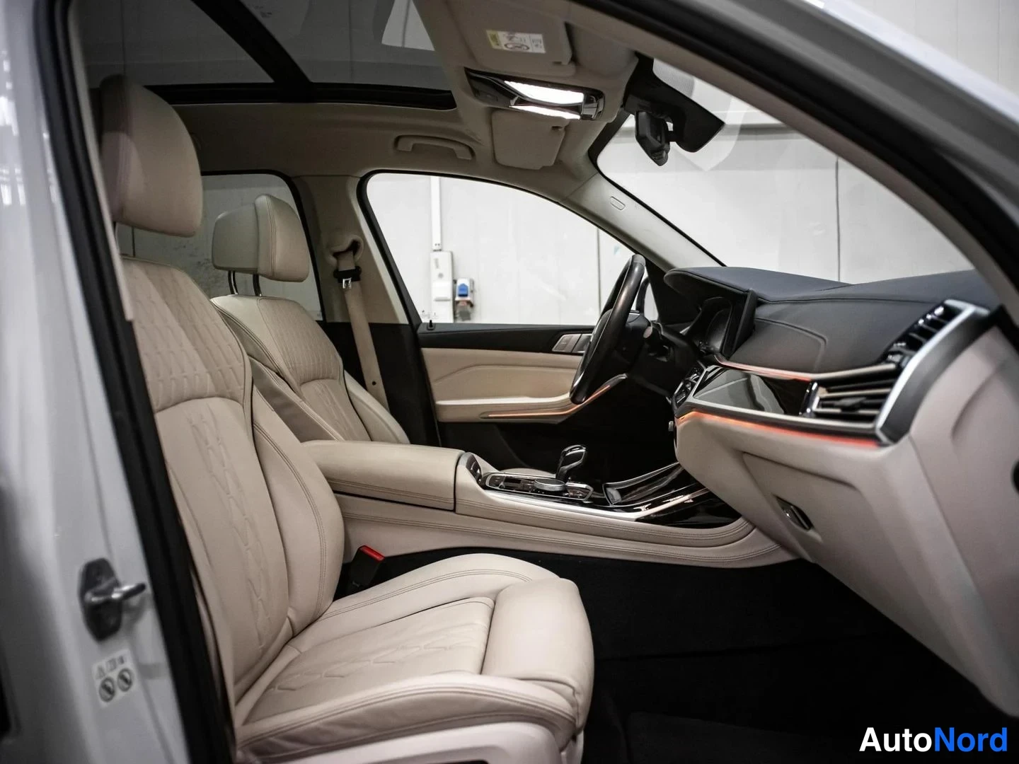 Valkoinen BMW X7 xDrive30d 2019, etuistuimet, kuva 13