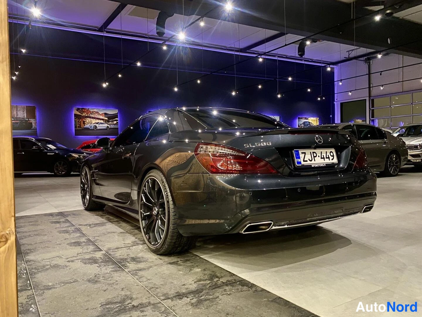 Harmaa Mercedes-Benz SL 500 2012, takaviisto, kuva 9